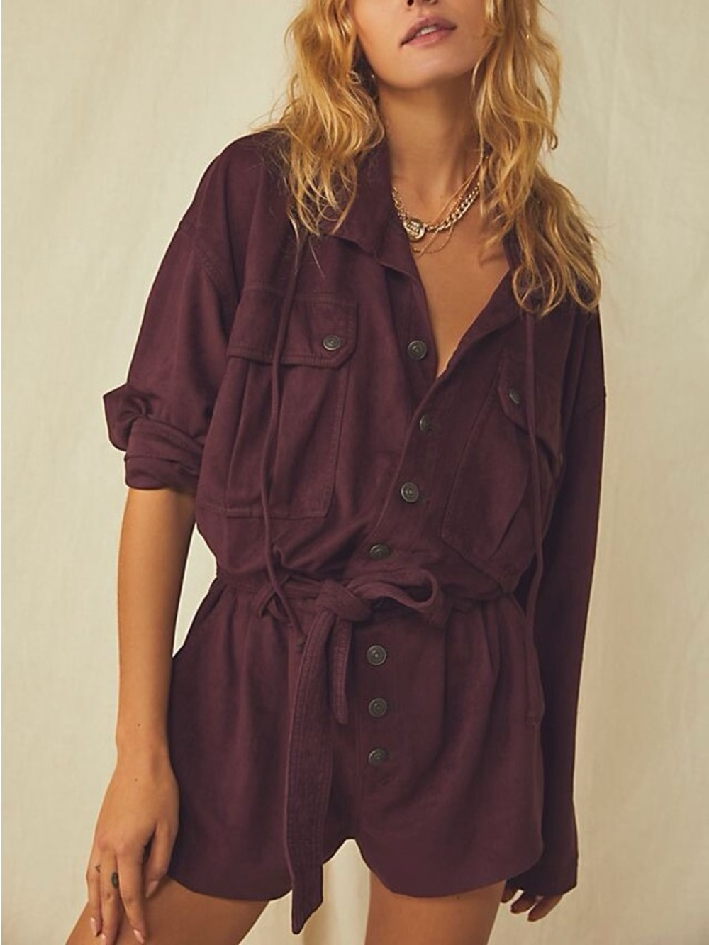 Free People Larson Vegan Shortall Romper